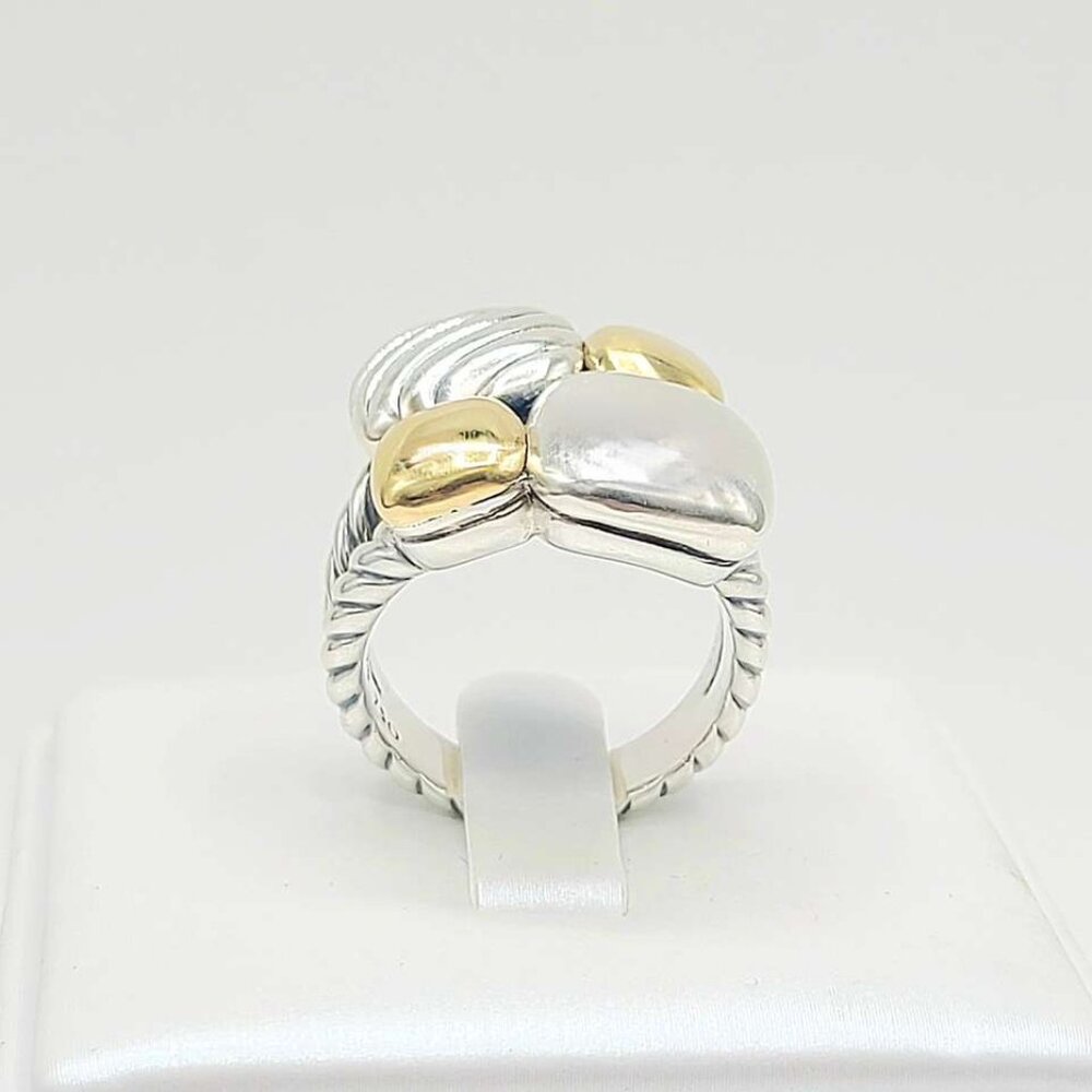 David Yurman Mosaic Chiclet Ring w/ 18K Yellow Gold - Size 6 - RARE - Picture 7 of 12